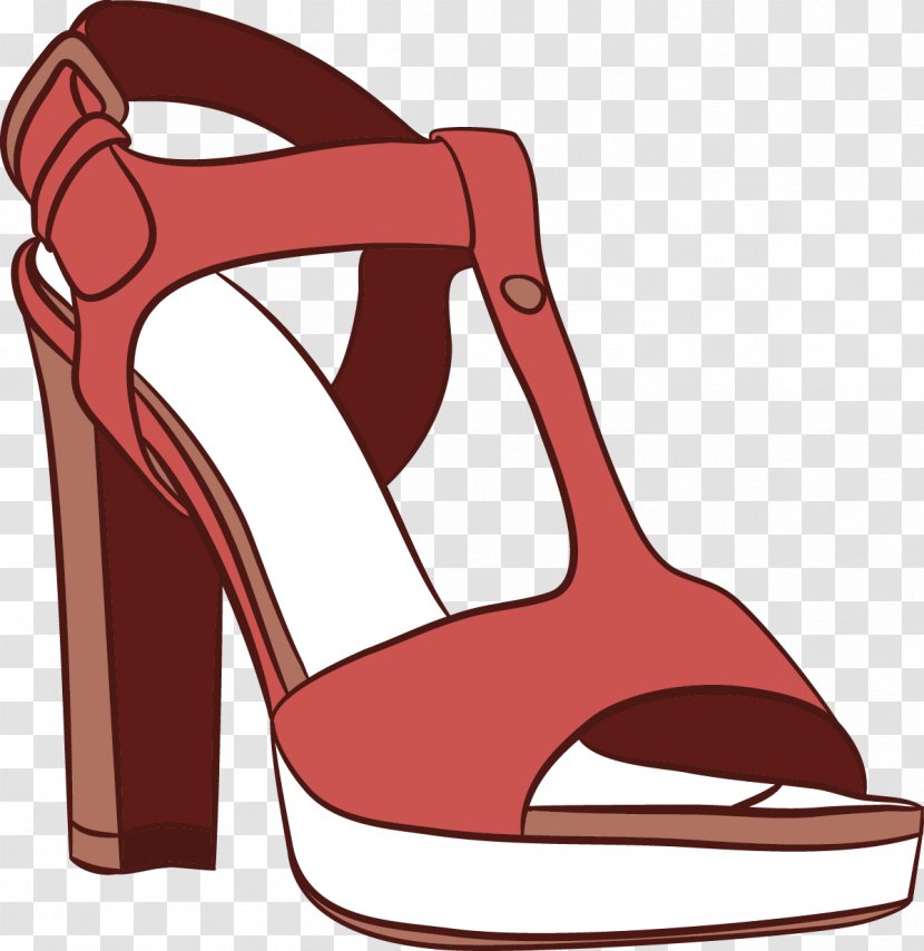 High-heeled Footwear Sandal Shoe - Vector Ms. Heeled Sandals Transparent PNG