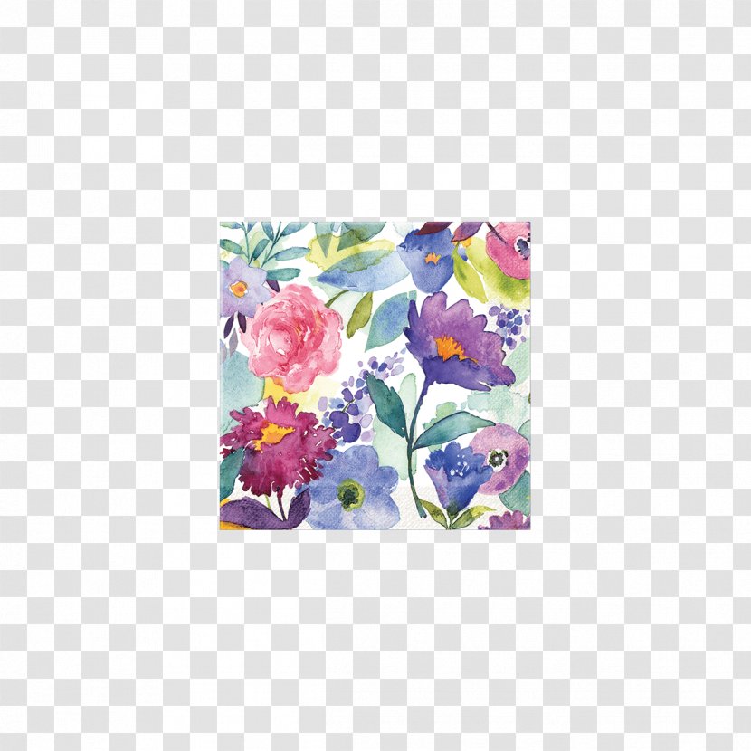 Cloth Napkins Towel Paper Flower Punch - Purple - Watercolor Sky Transparent PNG