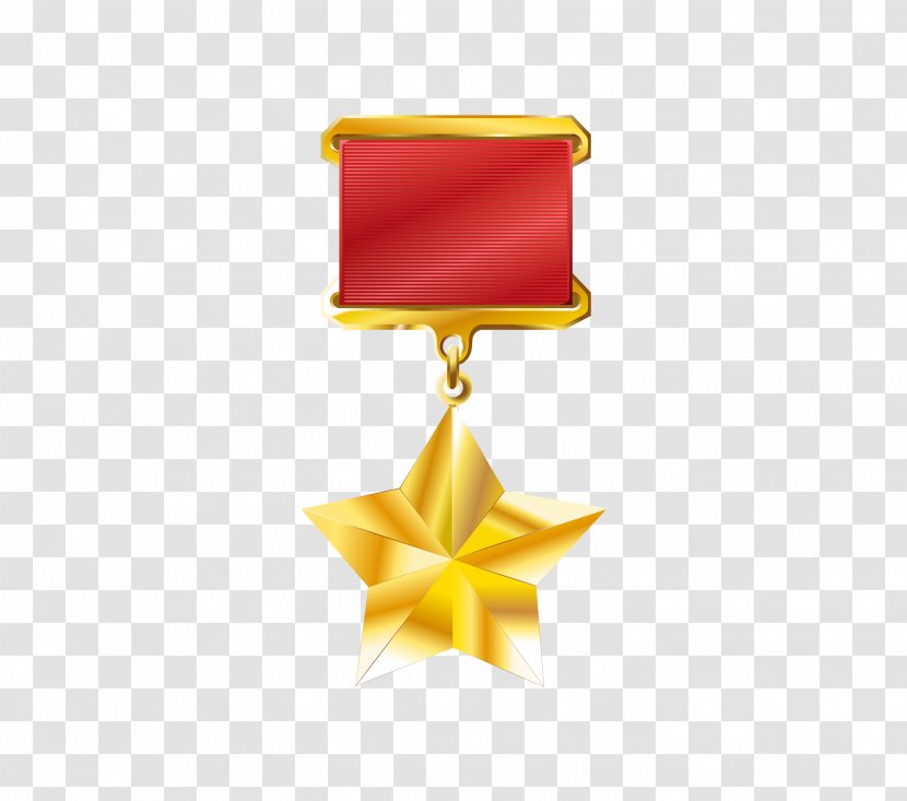 Order Of The Patriotic War Medal Clip Art - Golden Five-pointed Star Shape Transparent PNG