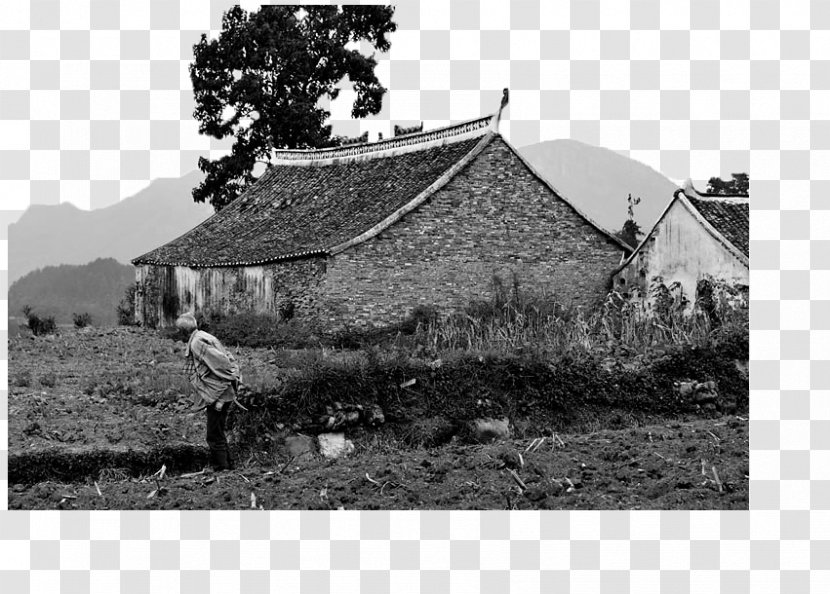 Black And White Silhouette Photography - Monochrome - Desolate Town Transparent PNG