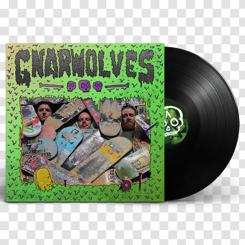 Brighton Gnarwolves LP Record Phonograph Outsiders - Flower - Black Vinyl Transparent PNG