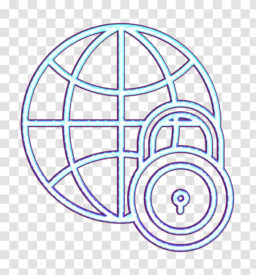 Lock Icon Cyber Icon Global Icon Transparent PNG