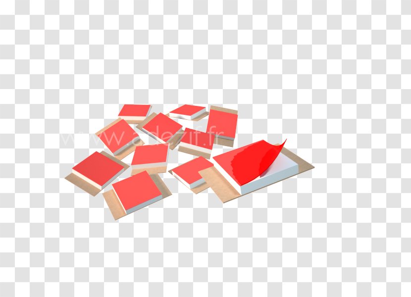 Rectangle - Red - Two Adhesive Strips Transparent PNG