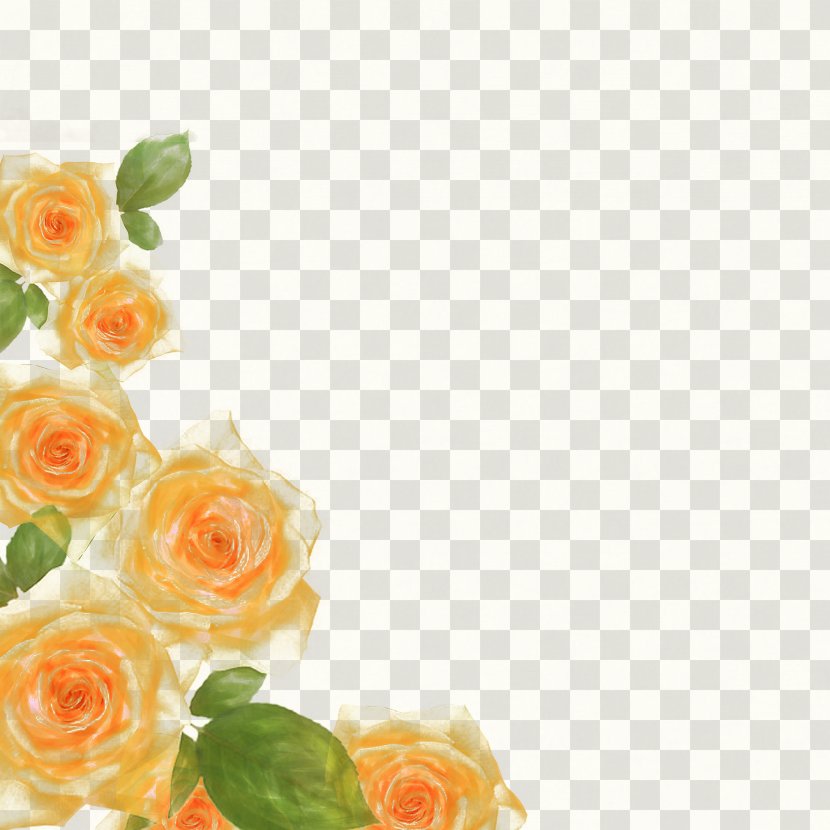 Rose Watercolor Floral Border Albums - Yellow - Painting Transparent PNG