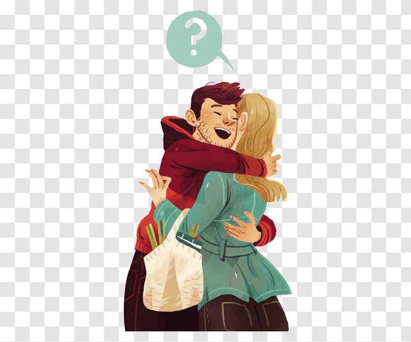 National Hugging Day Love Illustration - Heart - Couple Transparent PNG