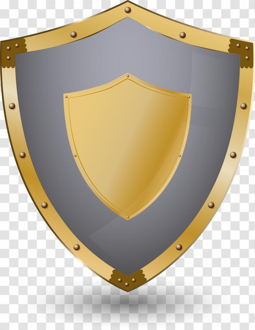 Shield Adobe Illustrator - Yellow - Vector Hand-painted Transparent PNG