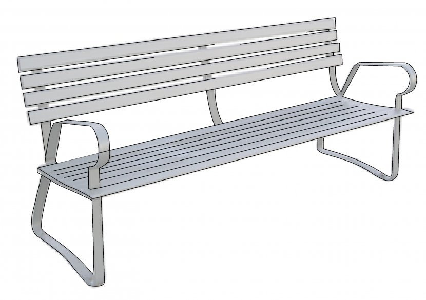 Table Bench Line Angle - Outdoor Furniture - Mobiliario Urbano Transparent PNG