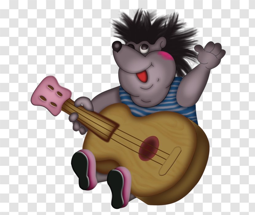 Ukulele Hedgehog Cartoon Clip Art - Guitar Transparent PNG