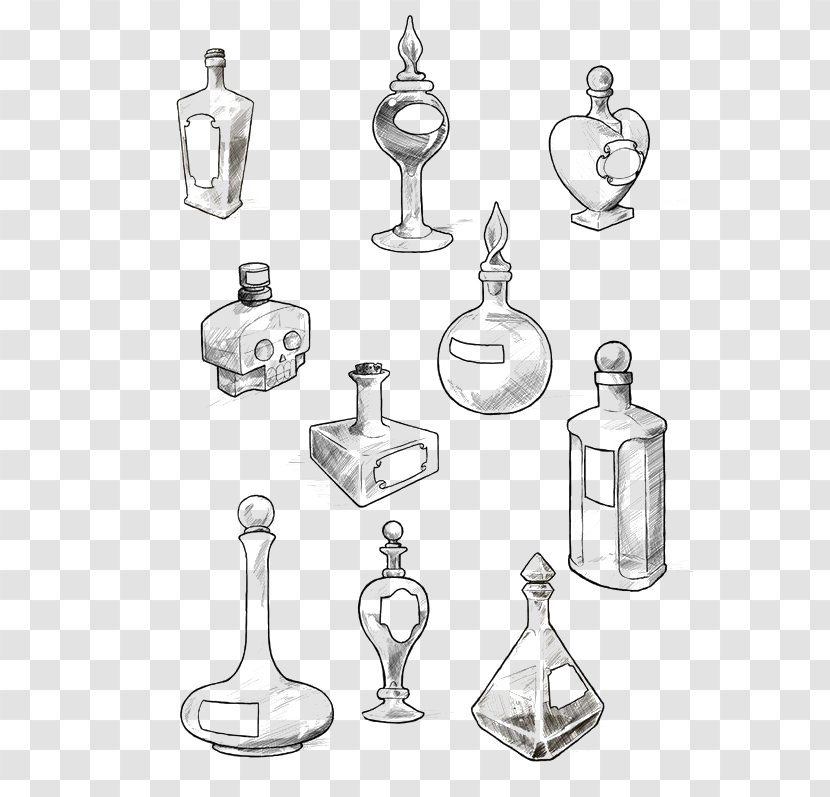 Old School (tattoo) Potion Drawing Bottle - Tattoo - Hand-painted Candlesticks Transparent PNG