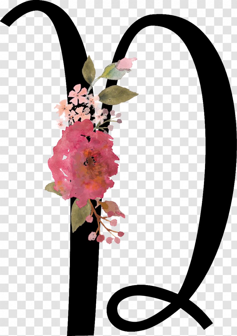 Floral Design Letter Monogram Initial Flower - Hair Accessory - Petal Transparent PNG