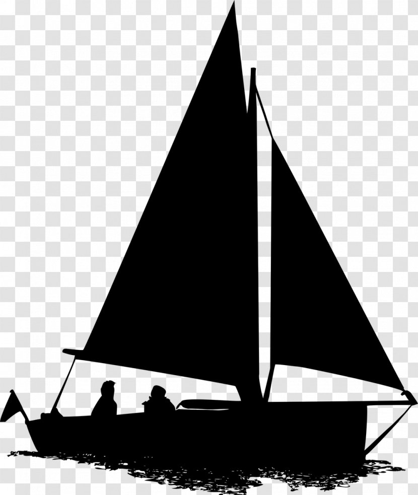 Sailboat Clip Art - Black And White - Beautiful Boat Transparent PNG
