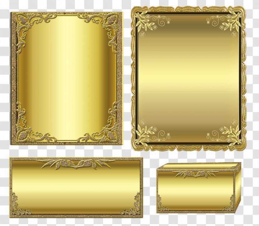 Picture Frame Gold Transparent PNG