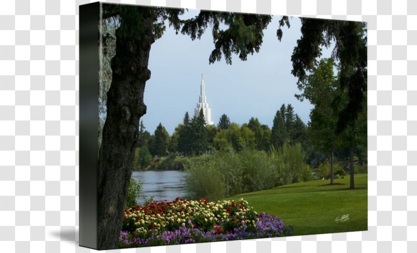 Idaho Falls Temple Botanical Garden Gallery Wrap Pond Park - Landscaping Transparent PNG
