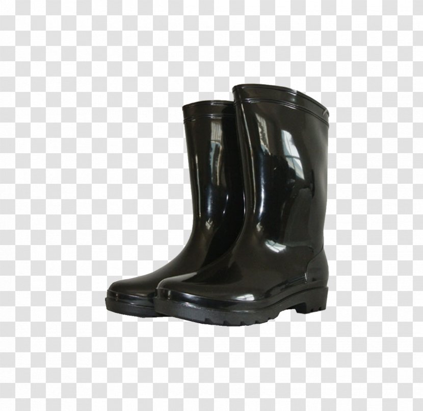 Riding Boot Shoe Wellington Designer - Black Rain Boots Transparent PNG