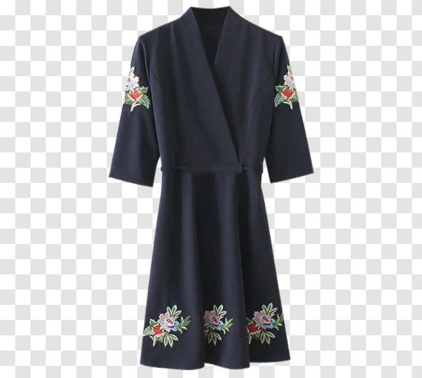 Robe Dress Sleeve - Blue Floral Transparent PNG