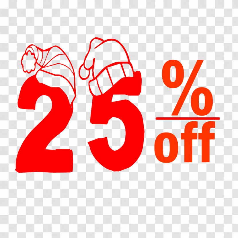 Christmas 25% Discount Tag. - Point - Brand Transparent PNG