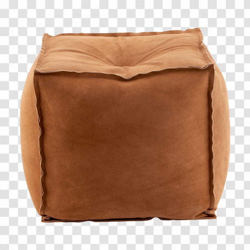 Suede Tuffet Leather Foot Rests Bean Bag Chair - Poef - Camel Color Transparent PNG