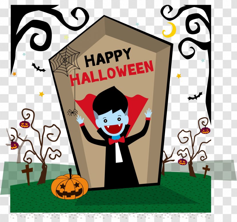 Halloween Animation Illustration - Grave And Vampires Transparent PNG