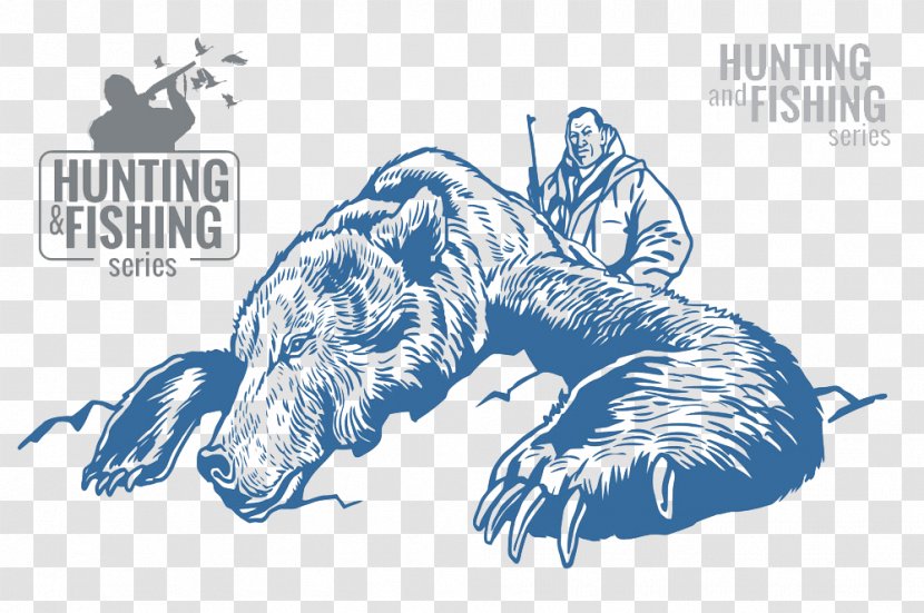 Bear Hunting Illustration - Tree - The Hunter And Blue Transparent PNG