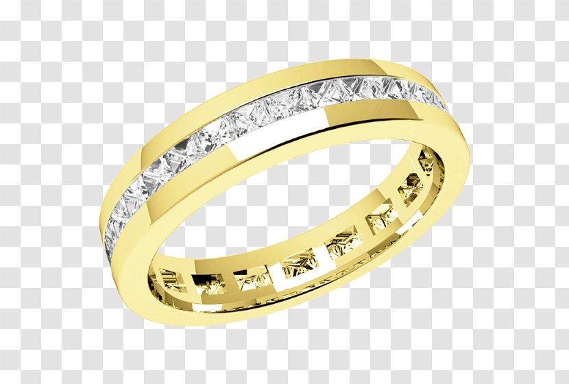 Princess Cut Wedding Ring Jewellery Diamond - Full Eternity Rings Transparent PNG