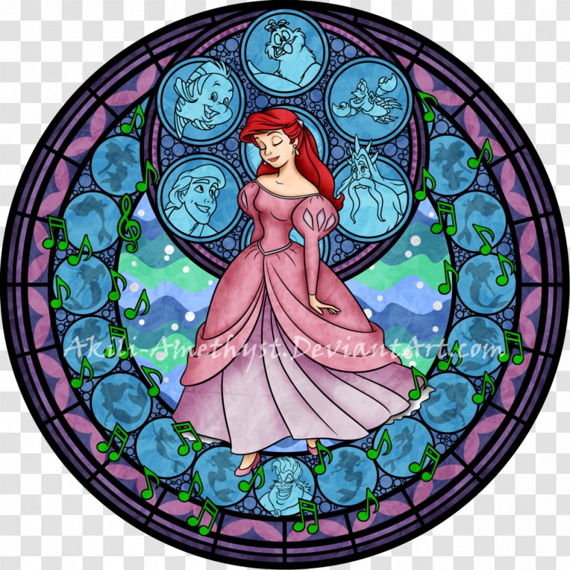 Ariel Princess Jasmine Window Belle Stained Glass - Hardware Transparent PNG