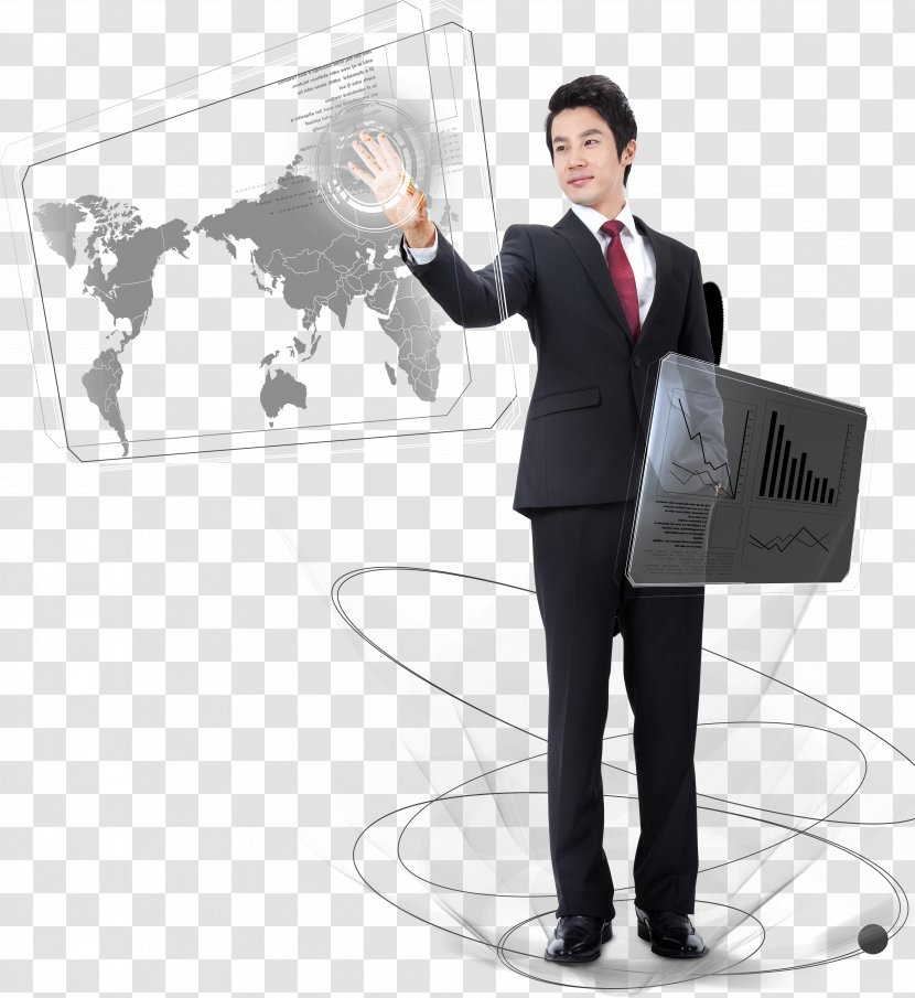 Finger Download Computer File - Job - Finger-touch Business Man Transparent PNG