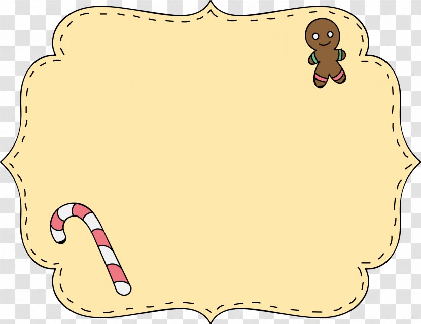 Christmas Decoration Text Gingerbread Man - Label Border Transparent PNG