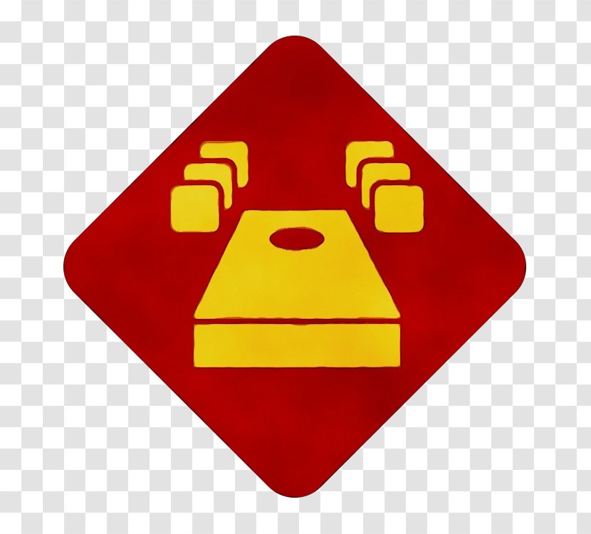 Red Signage Yellow Traffic Sign - Symbol Triangle Transparent PNG