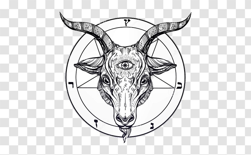 Goat Satanism Baphomet Pentagram Symbol - Vertebrate Transparent PNG