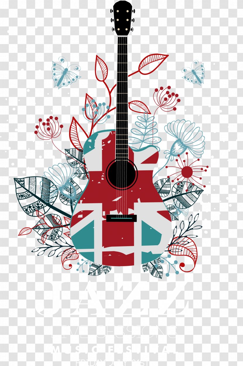 Electric Guitar Graphic Design Painting Illustration - String Instrument - Painted Transparent PNG