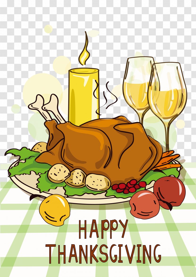 Turkey Meat Thanksgiving Dinner Cartoon - Chicken Transparent PNG