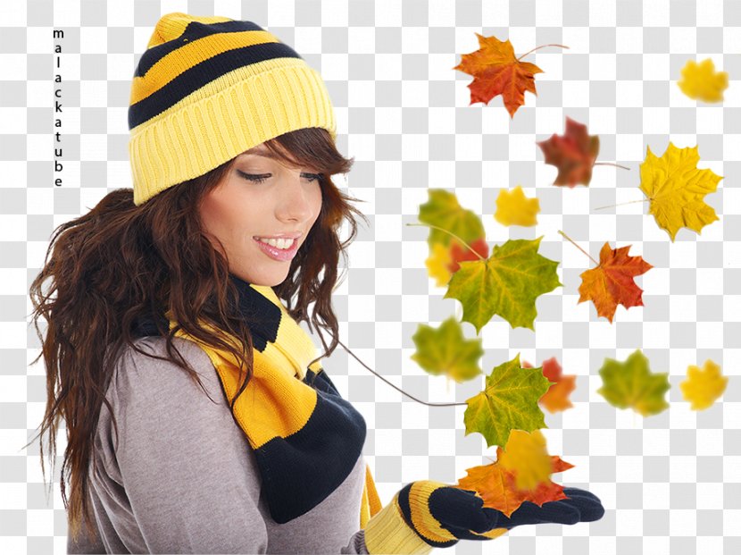 Image City Galleria Leaf Photography - Beanie - Autumn Girl Digital Transparent PNG