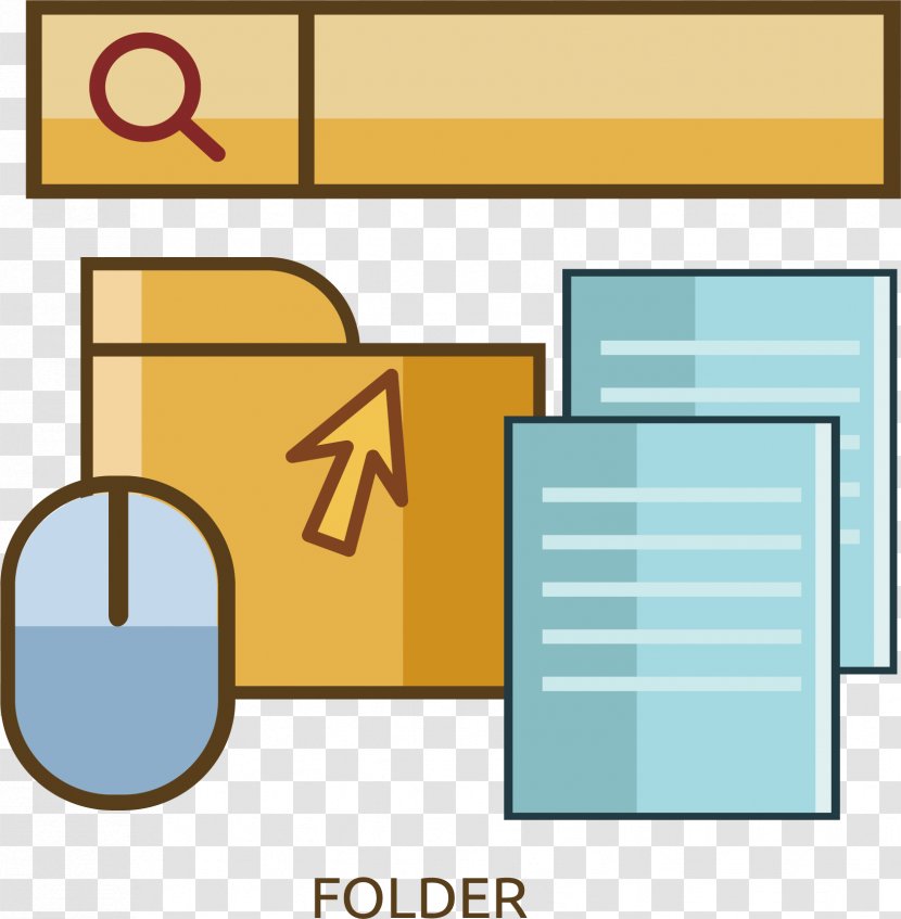 Graphic Design Computer Mouse - Blue - Yellow Folder Transparent PNG