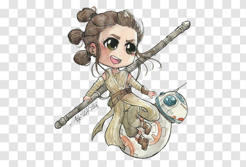 Rey Star Wars Episode VII BB-8 Leia Organa Kylo Ren - Watercolor Transparent PNG