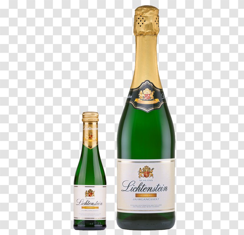 Champagne Lichtenstein Castle Glass Bottle Wine Sekt - Halbtrocken Transparent PNG