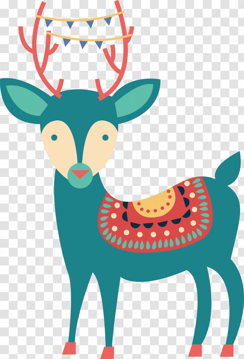 Reindeer Clip Art - Deer - Vector Creative Hand-painted Transparent PNG