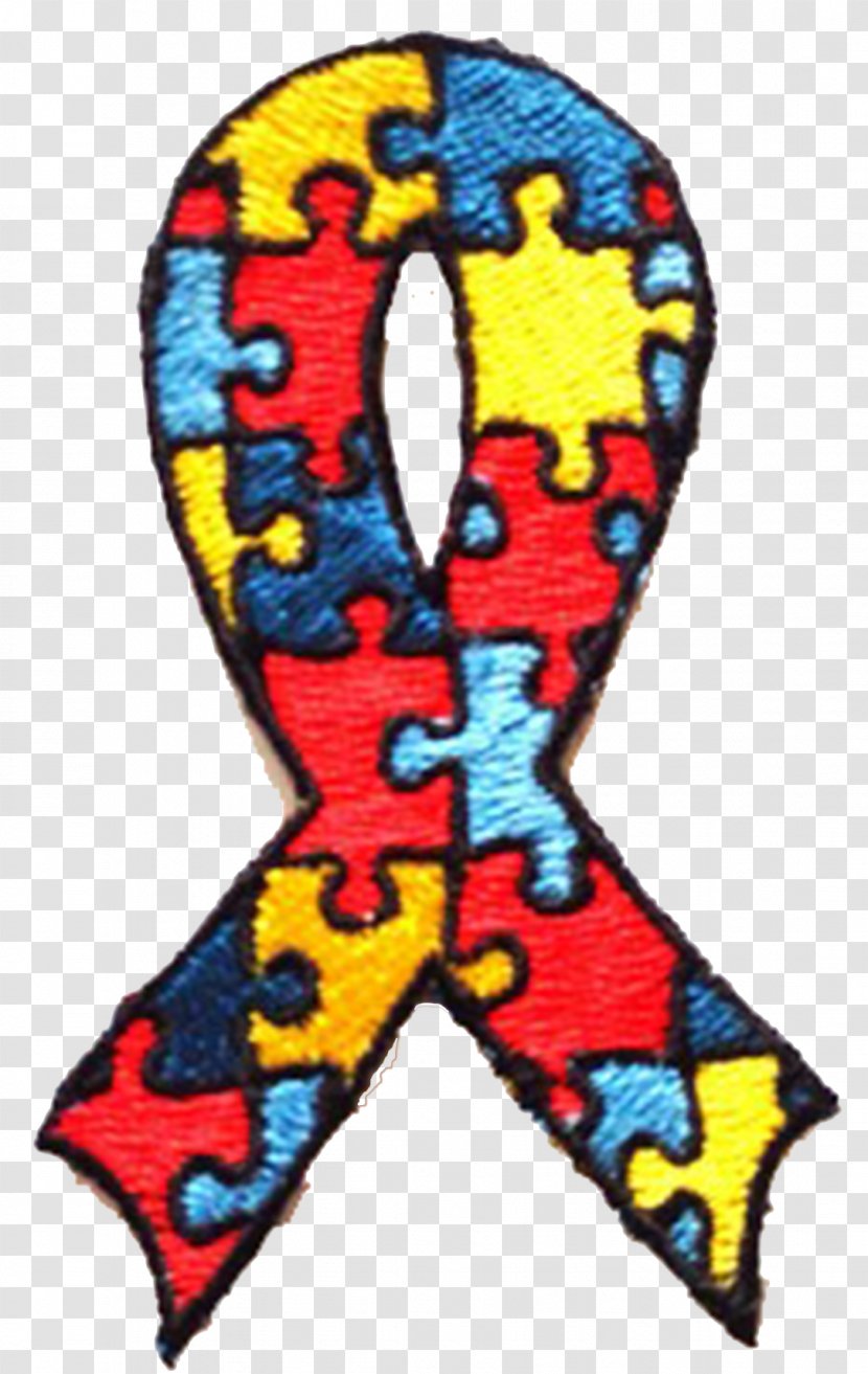 Awareness Ribbon Embroidery T-shirt Iron-on - Autism Transparent PNG