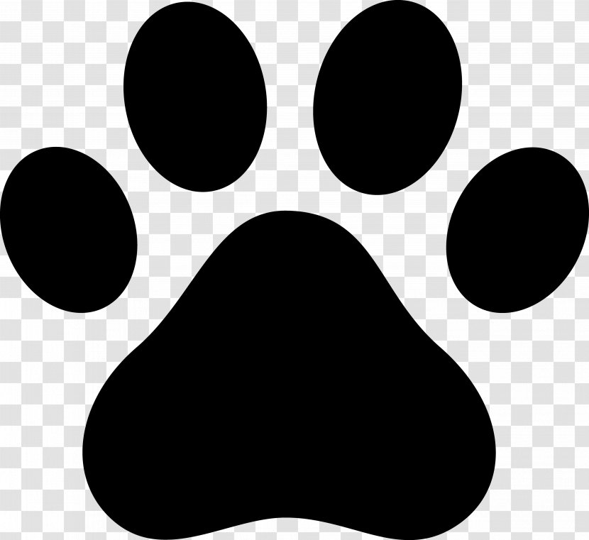 Dog Cat Paw Decal Clip Art - Black And White - Print Transparent PNG