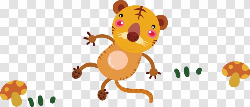 Tiger Cartoon - Vector Cute Little Transparent PNG