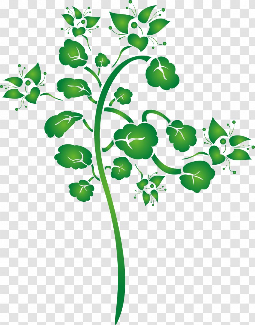 Leaf Green Clip Art - Tree - Hand Painted Flowers Transparent PNG