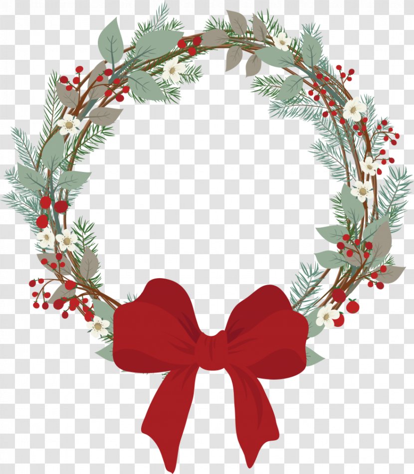 Wreath Christmas Decoration Tree Clip Art - Garland Transparent PNG