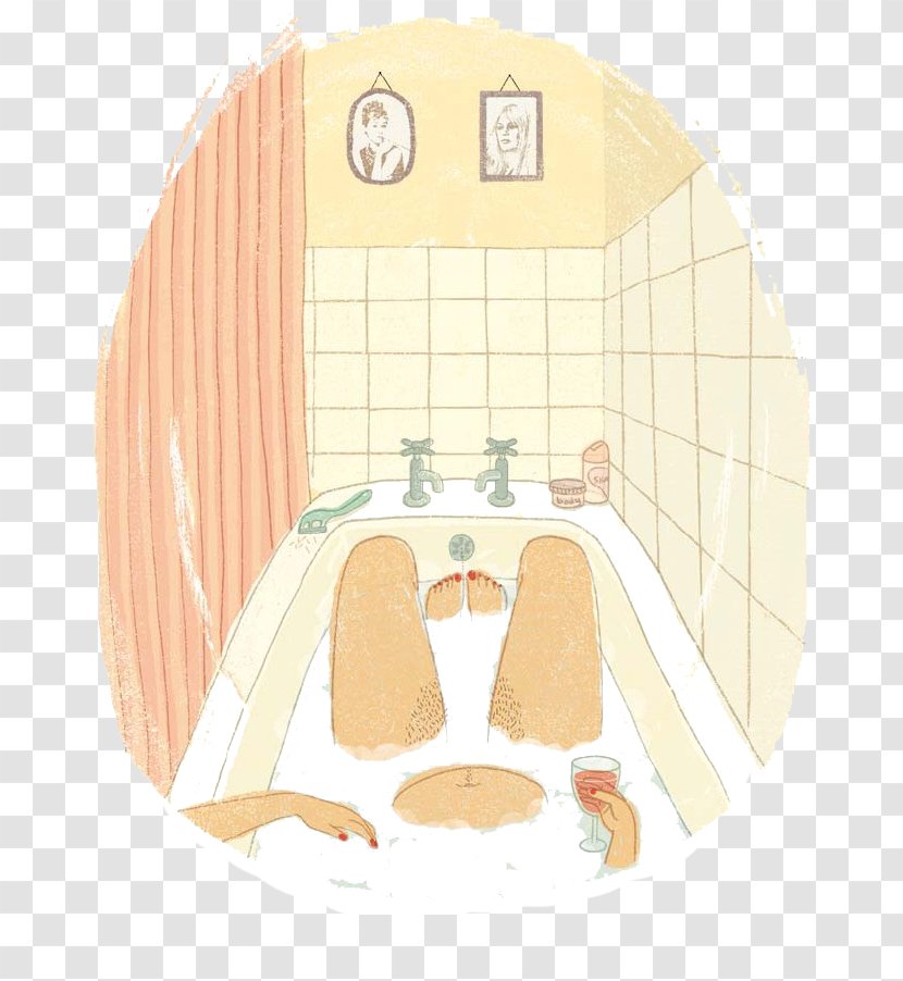 Bathtub Towel Bathroom Bathing - Frame - Cartoon Scene Transparent PNG