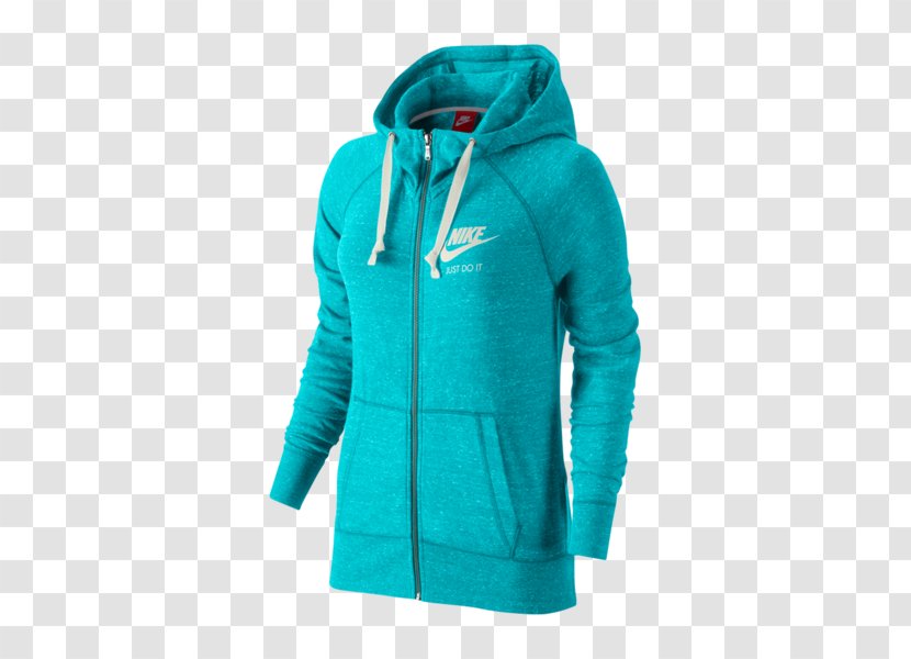 Hoodie Tracksuit Nike Zipper Top - Turquoise Transparent PNG