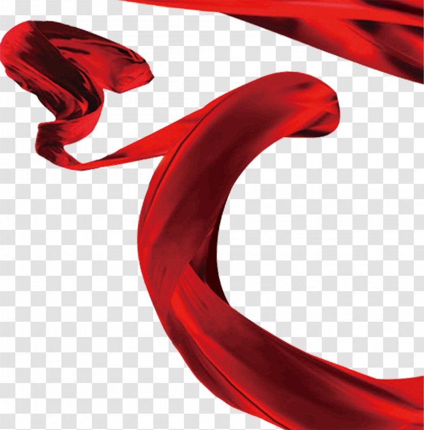 Red Ribbon Textile Transparent PNG