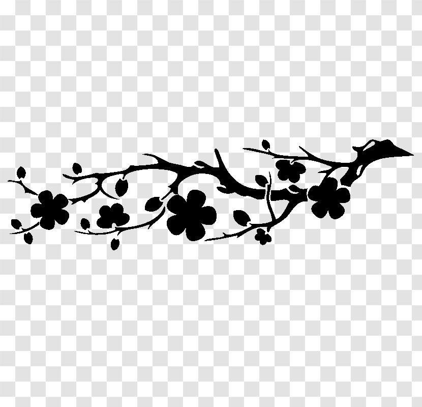 Cherry Blossom Drawing Sticker - Leaf Transparent PNG