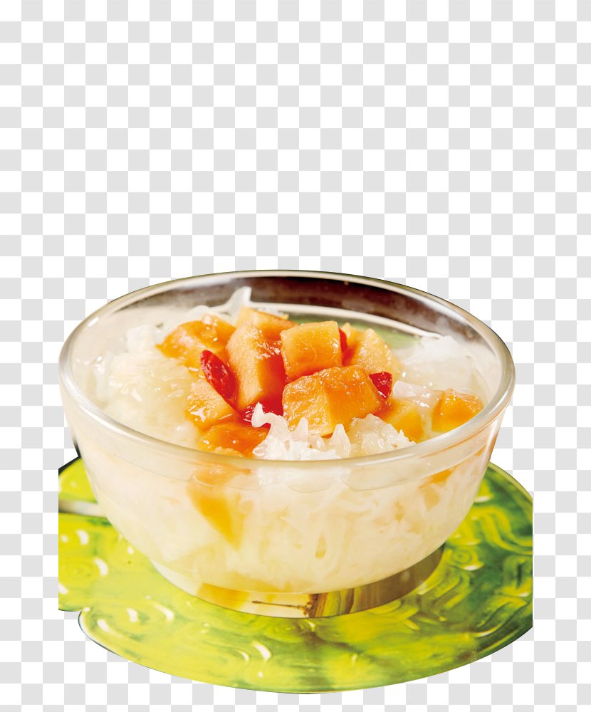 Chinese Cuisine Milk Tremella Fuciformis Simmering Dessert - Papaya White Fungus Stew Transparent PNG