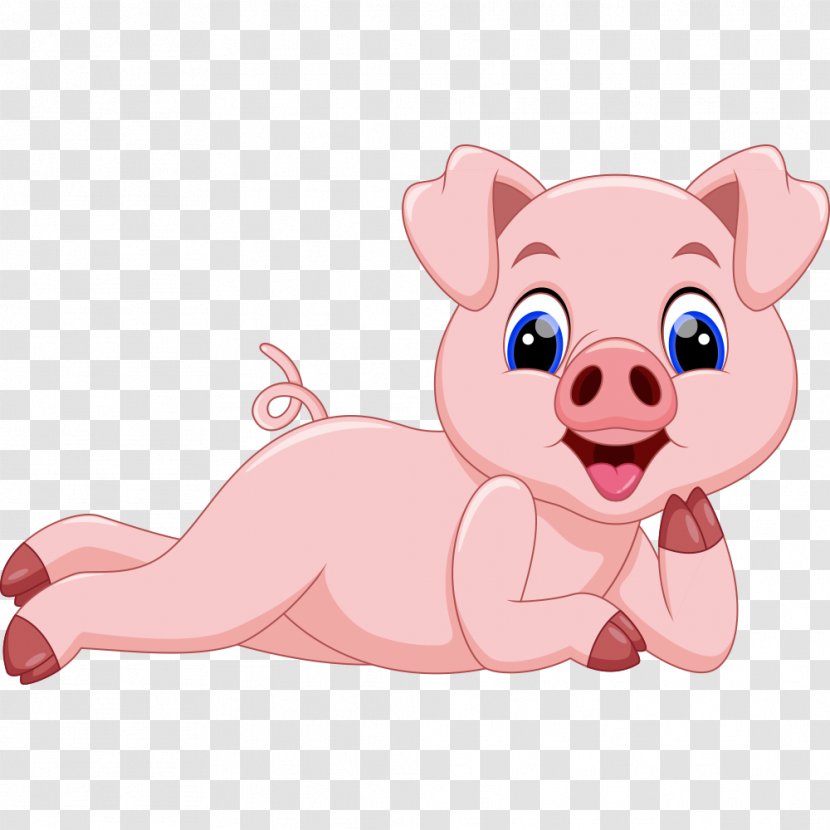 Domestic Pig Cartoon Illustration - Heart - Happy Transparent PNG