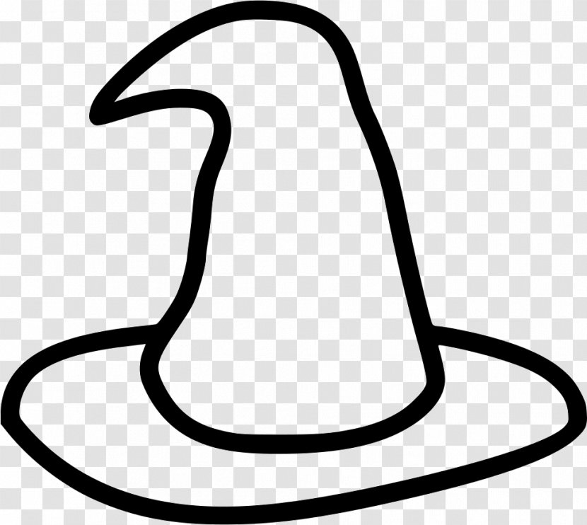Black And White Drawing Witch Hat Magician Clip Art - Neck Transparent PNG