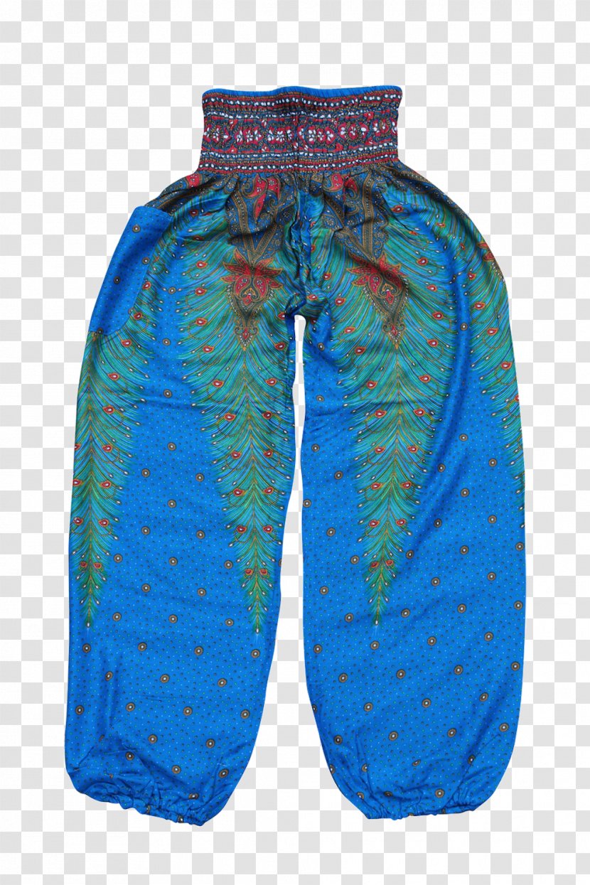 Harem Pants Yoga Blue Bohemianism - Hippie - Peacock Transparent PNG