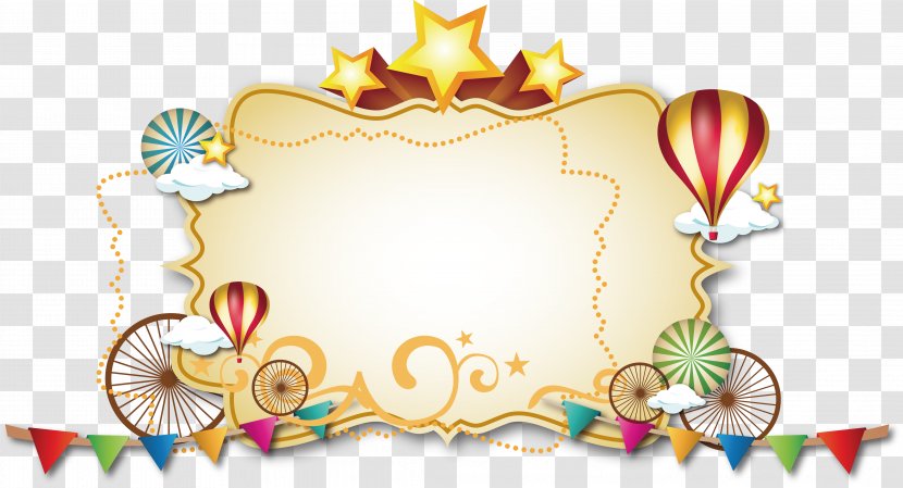 Circus Picture Frame Clown Party Photography - Photographic Paper - Gold Vector Transparent PNG